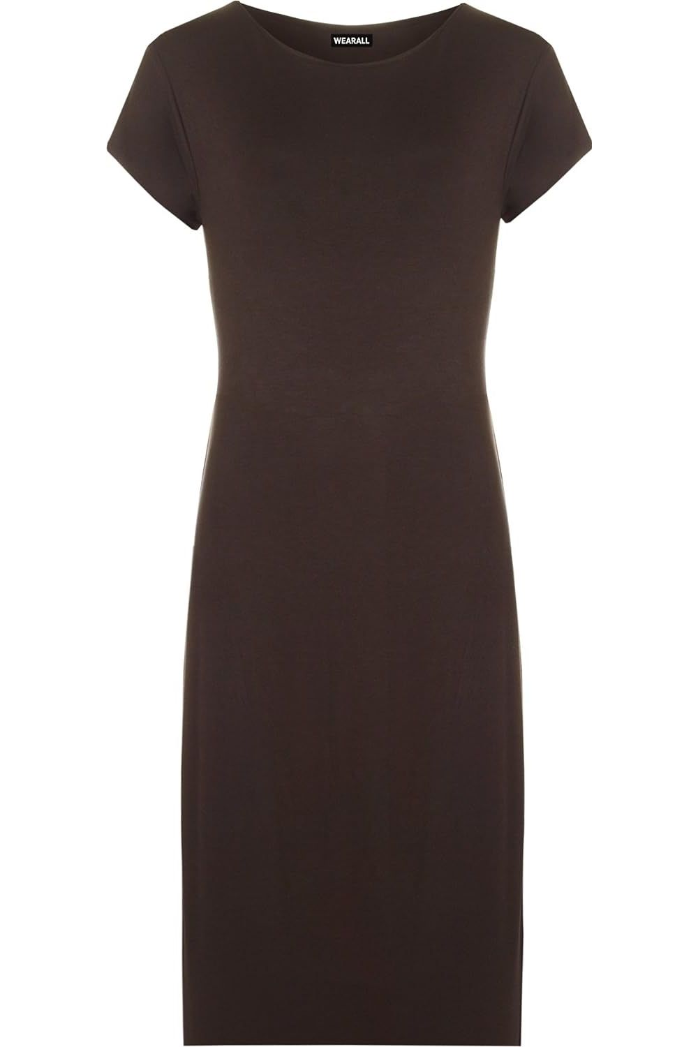 Plain Short Sleeve Jersey Midi Dress Dress WearAll