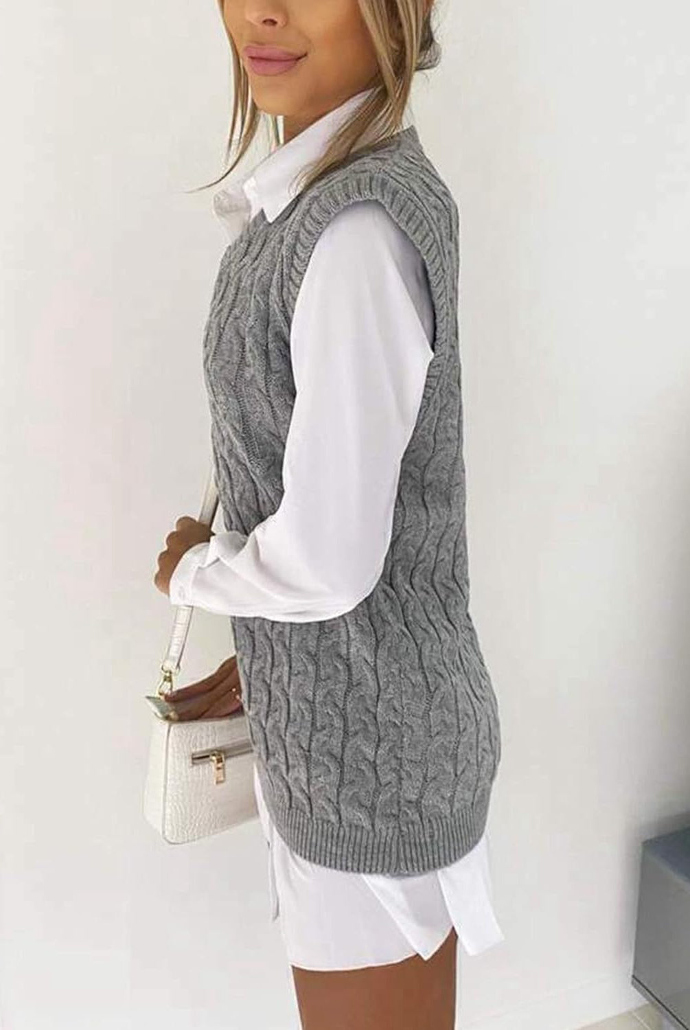 Cable Knit Tank Top Jumper WearAll