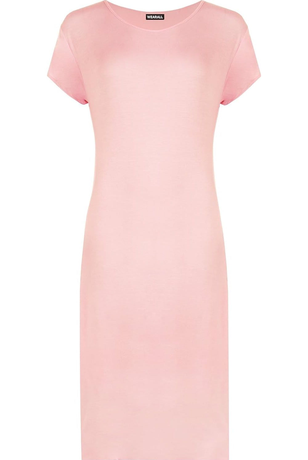 Plain Short Sleeve Jersey Midi Dress Dress WearAll