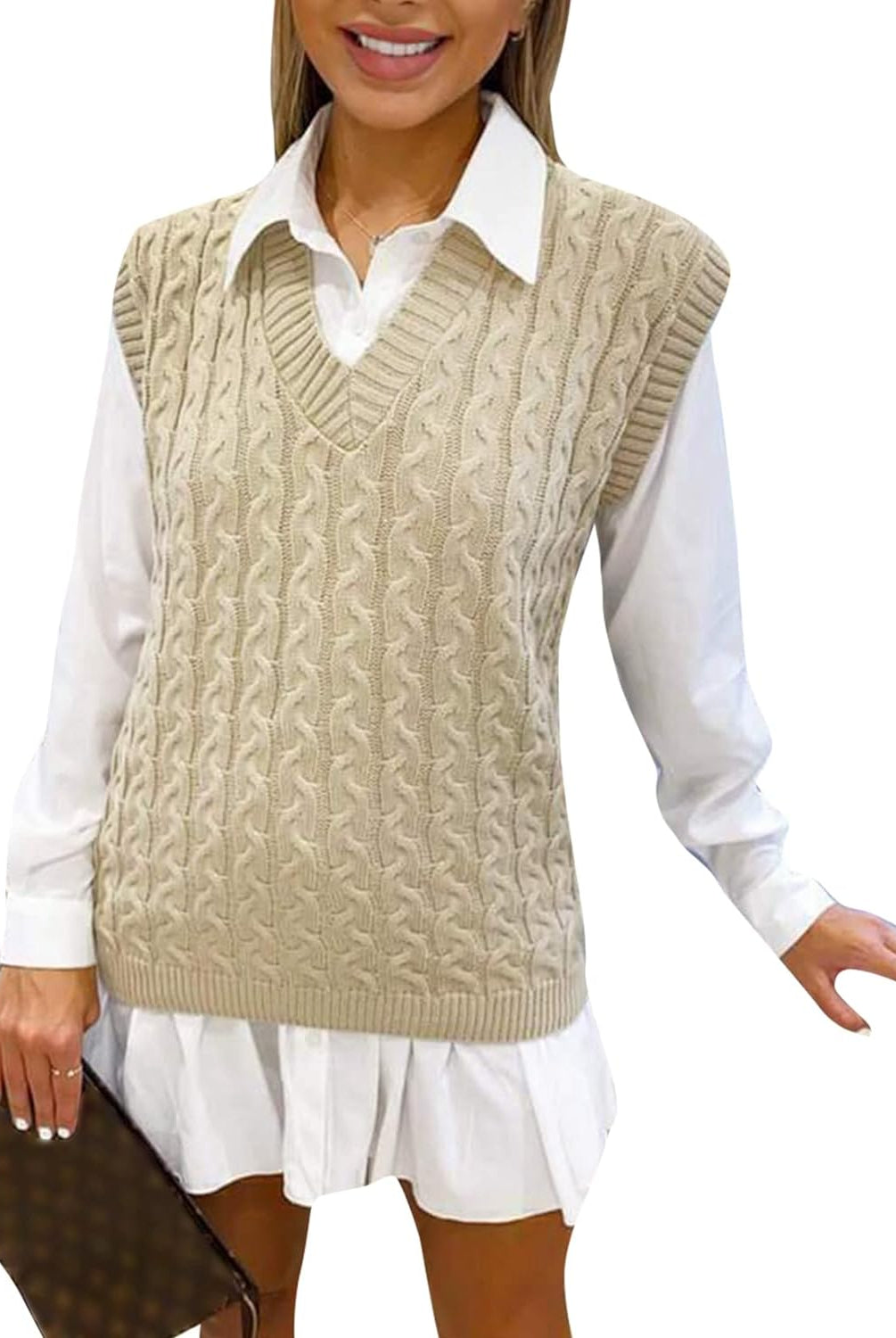 Cable Knit Tank Top Jumper WearAll