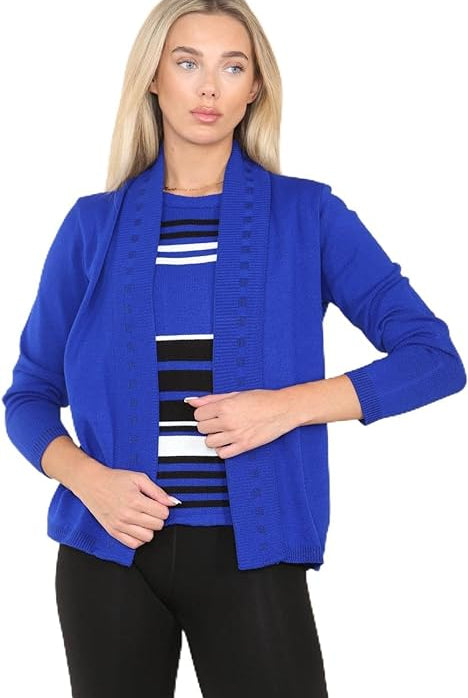 Twin Knitted Cardigan cardigan WearAll Royal Blue 16-18