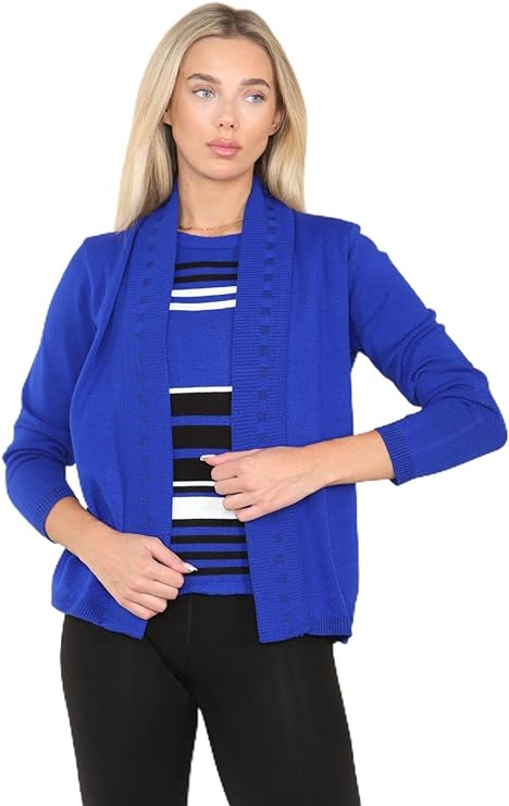 Twin Knitted Cardigan cardigan WearAll Royal Blue 16-18