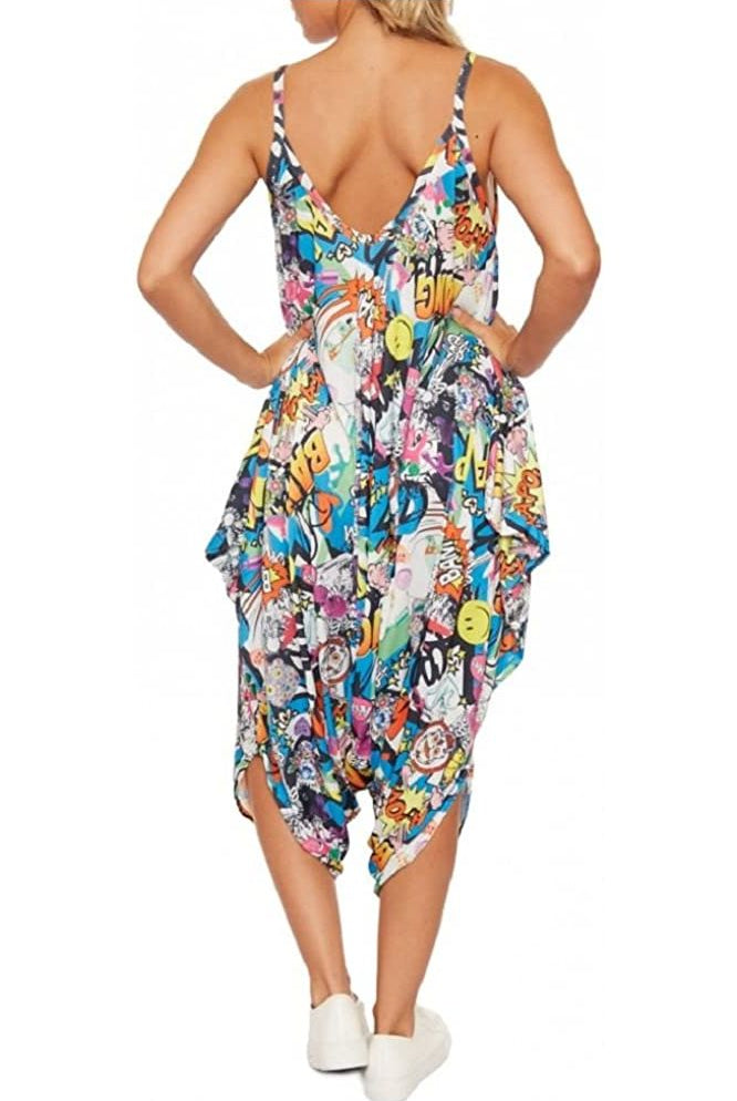 Plus Size Lagenlook Strappy Baggy Harem Jumpsuit 16-22 Jumpsuit WearAll