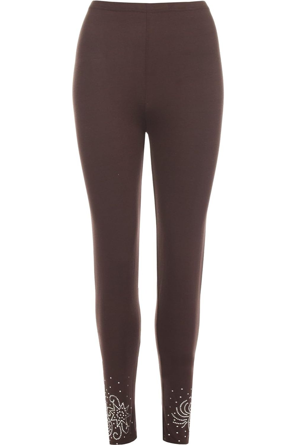 Plus Size Foil Printed Leggings Leggings WearAll Brown 16-18