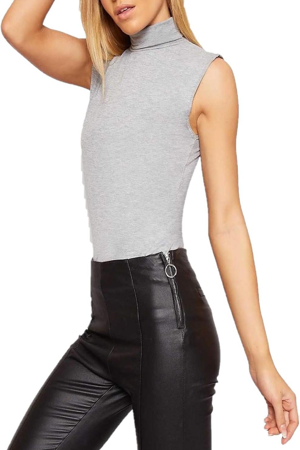 Polo Neck Plain Vest Turtle Top Tops WearAll