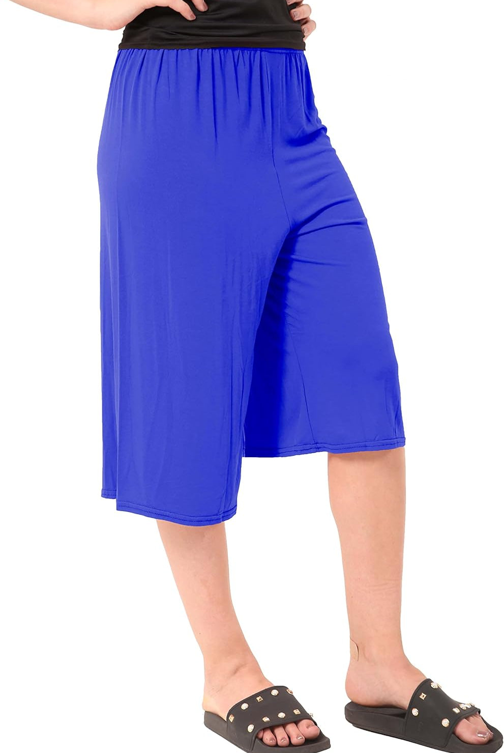 Plain Viscose Culottes Shorts WearAll Royal Blue 8-10