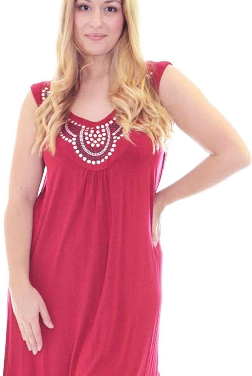 Stud Stretch Scoop Neck Top Tops WearAll