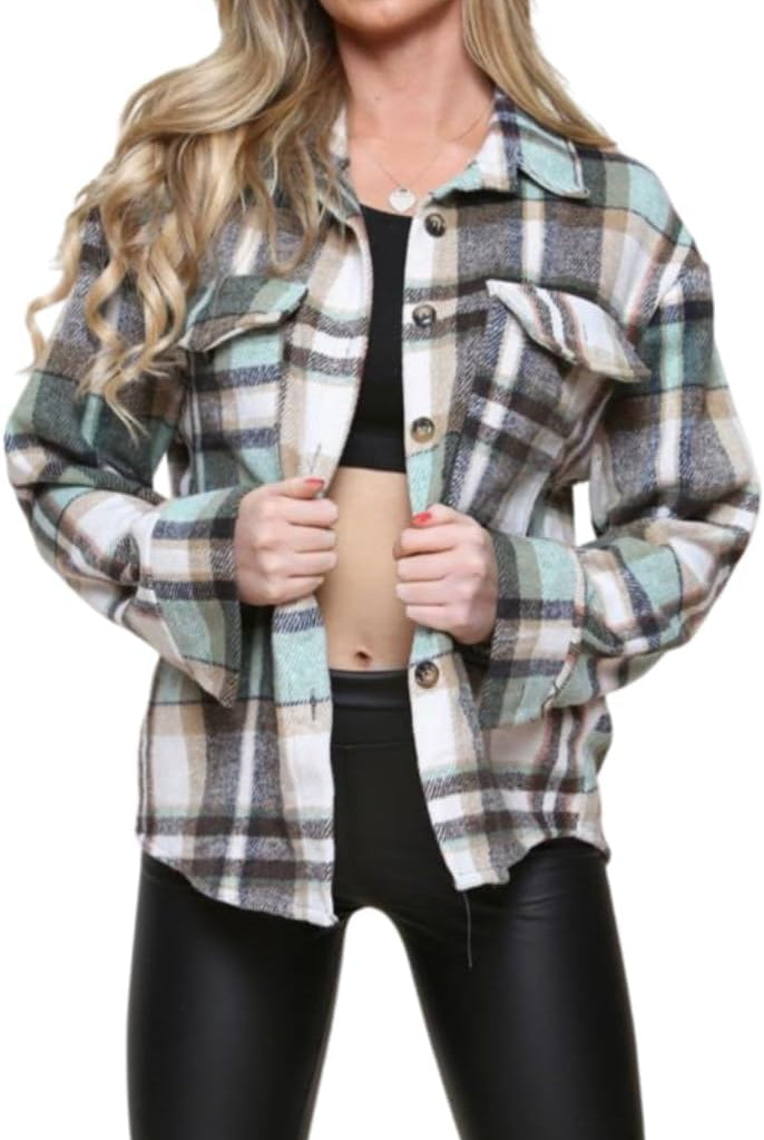 Checked Shirt Boyfriend Shacket Casual Jacket Jacket WearAll