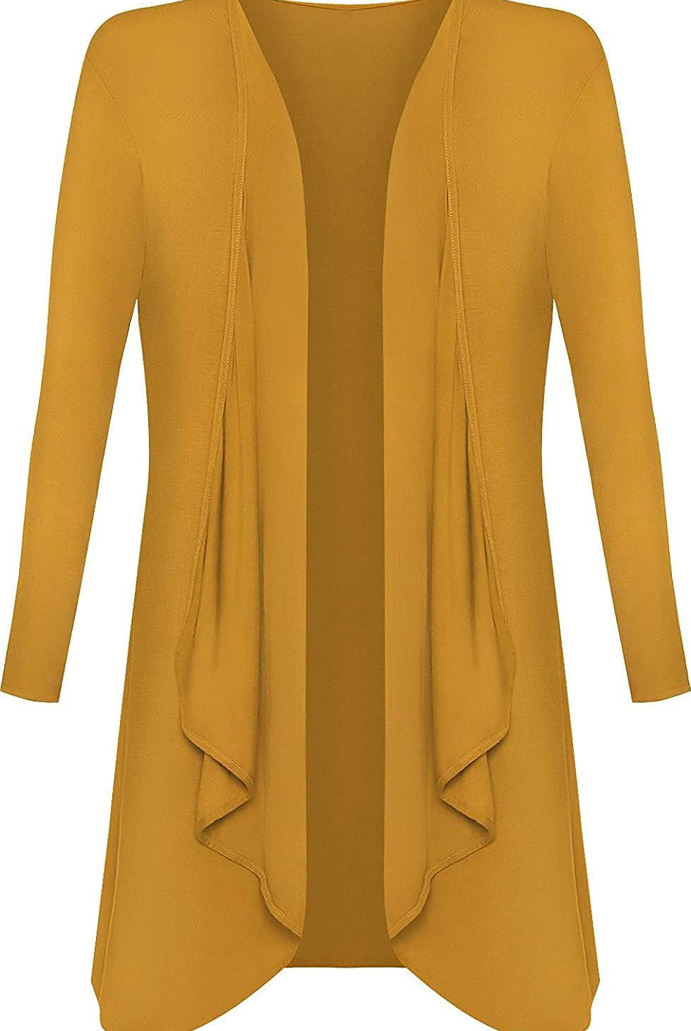 Open Waterfall Cardigan cardigan WearAll Mustard 16-18