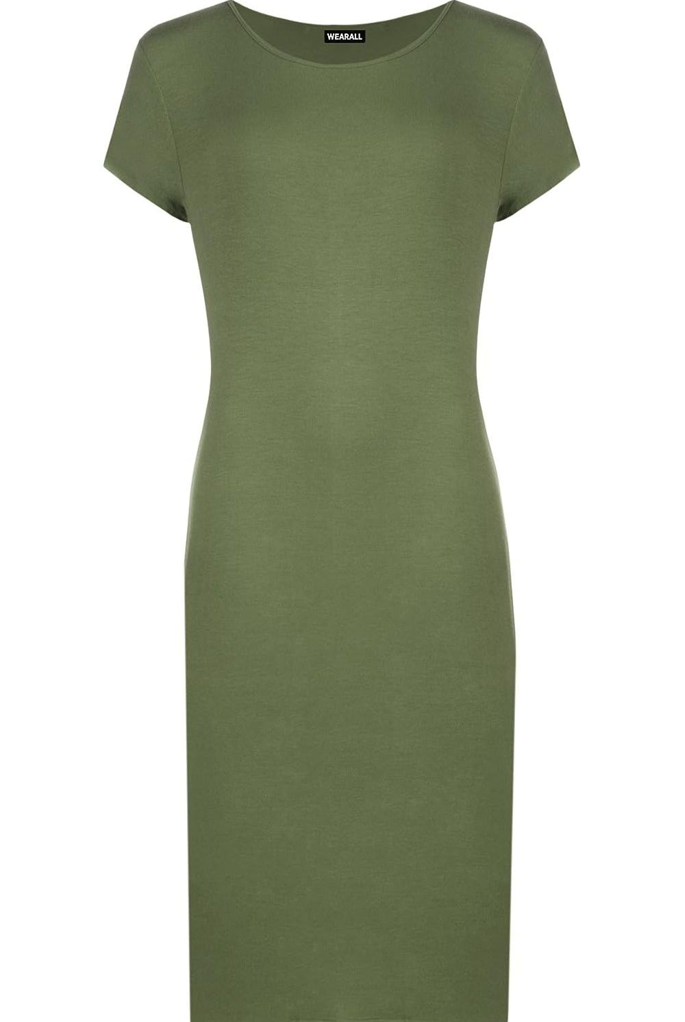 Plain Short Sleeve Jersey Midi Dress Dress WearAll