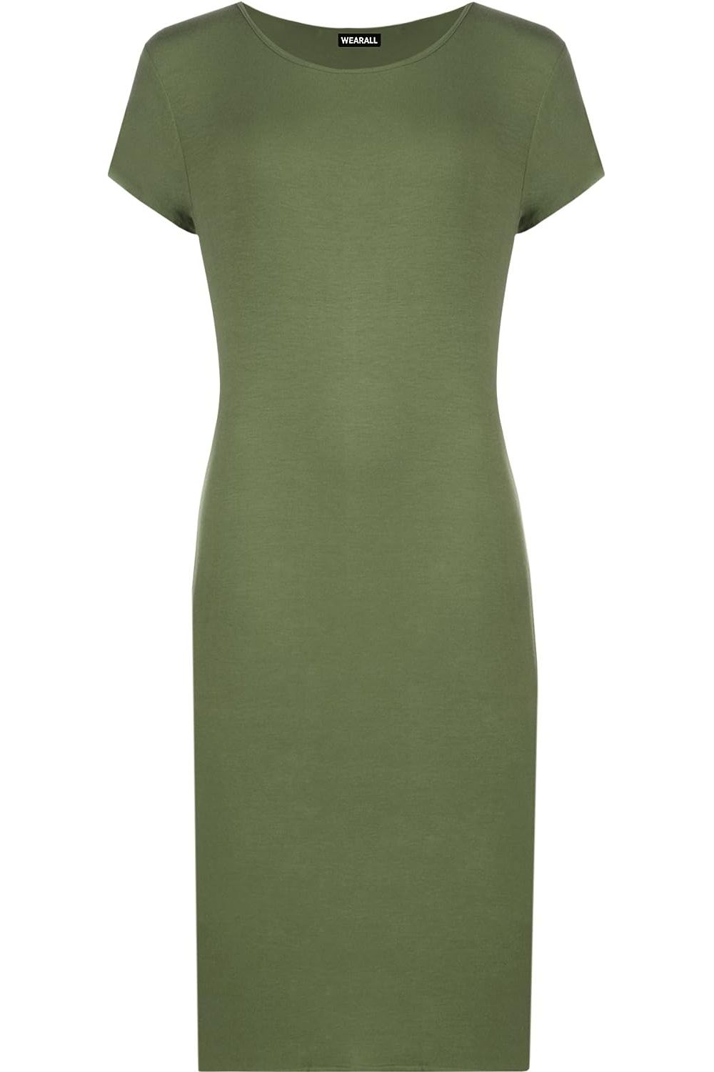 Plain Short Sleeve Jersey Midi Dress Dress WearAll