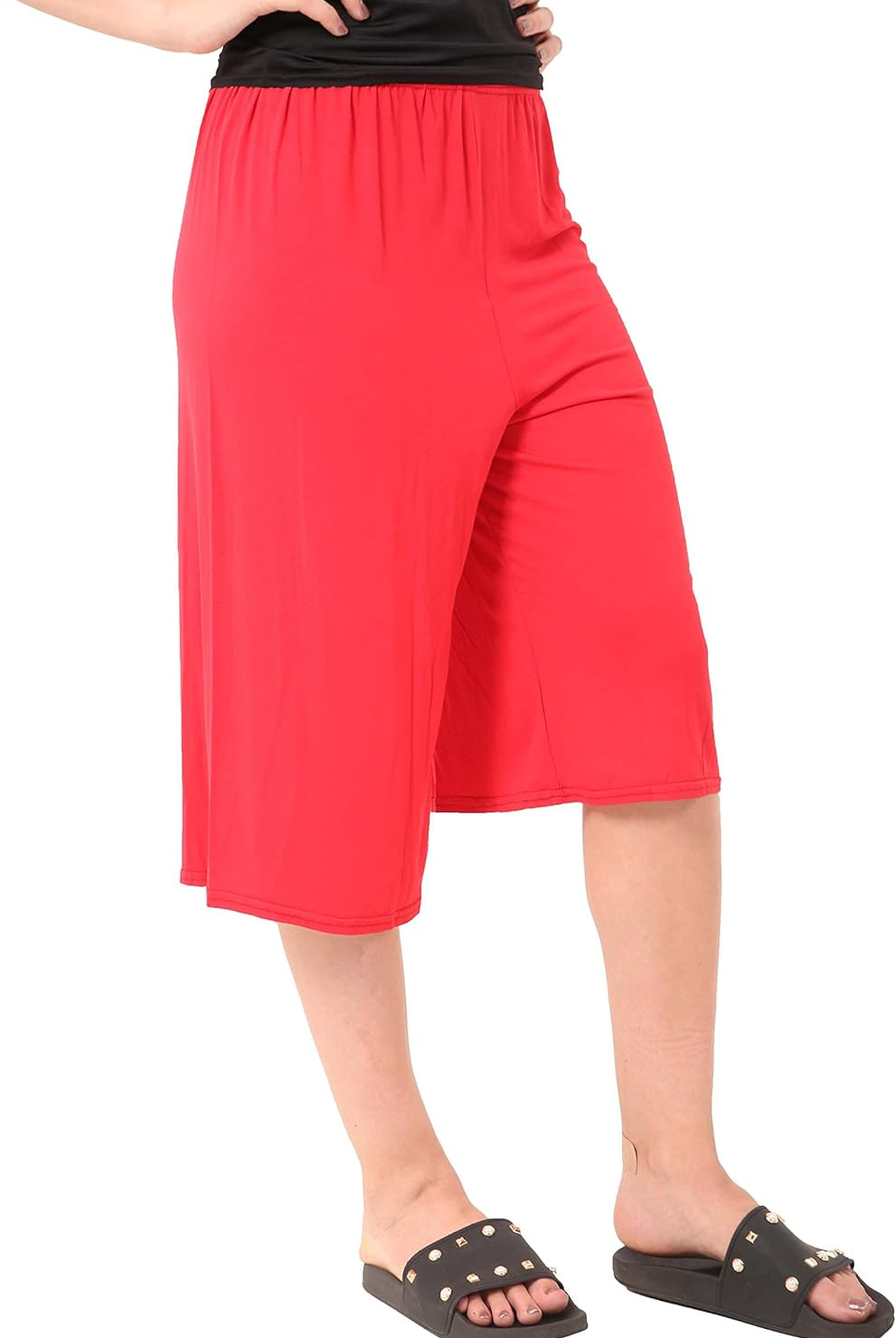 Plain Viscose Culottes Shorts WearAll Red 8-10
