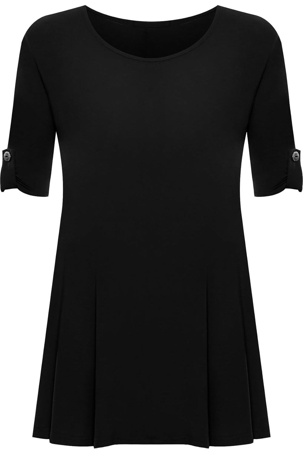 Scoop Neck Flared Ladies Plain Top Tops WearAll