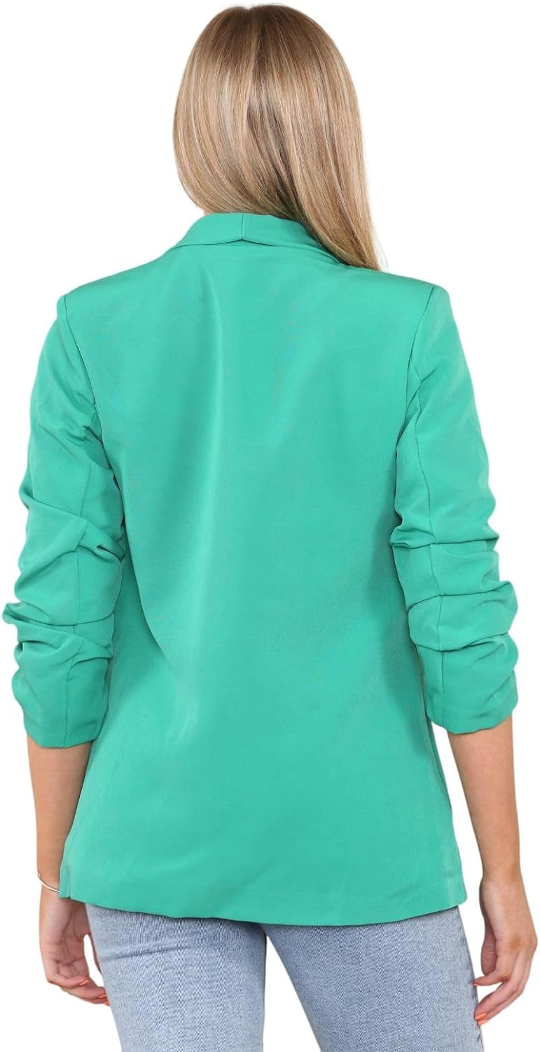 Ruched Sleeve Blazer Jacket WearAll