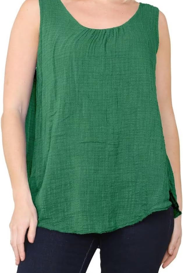 Sleeveless Vest Top Tops WearAll Green 8