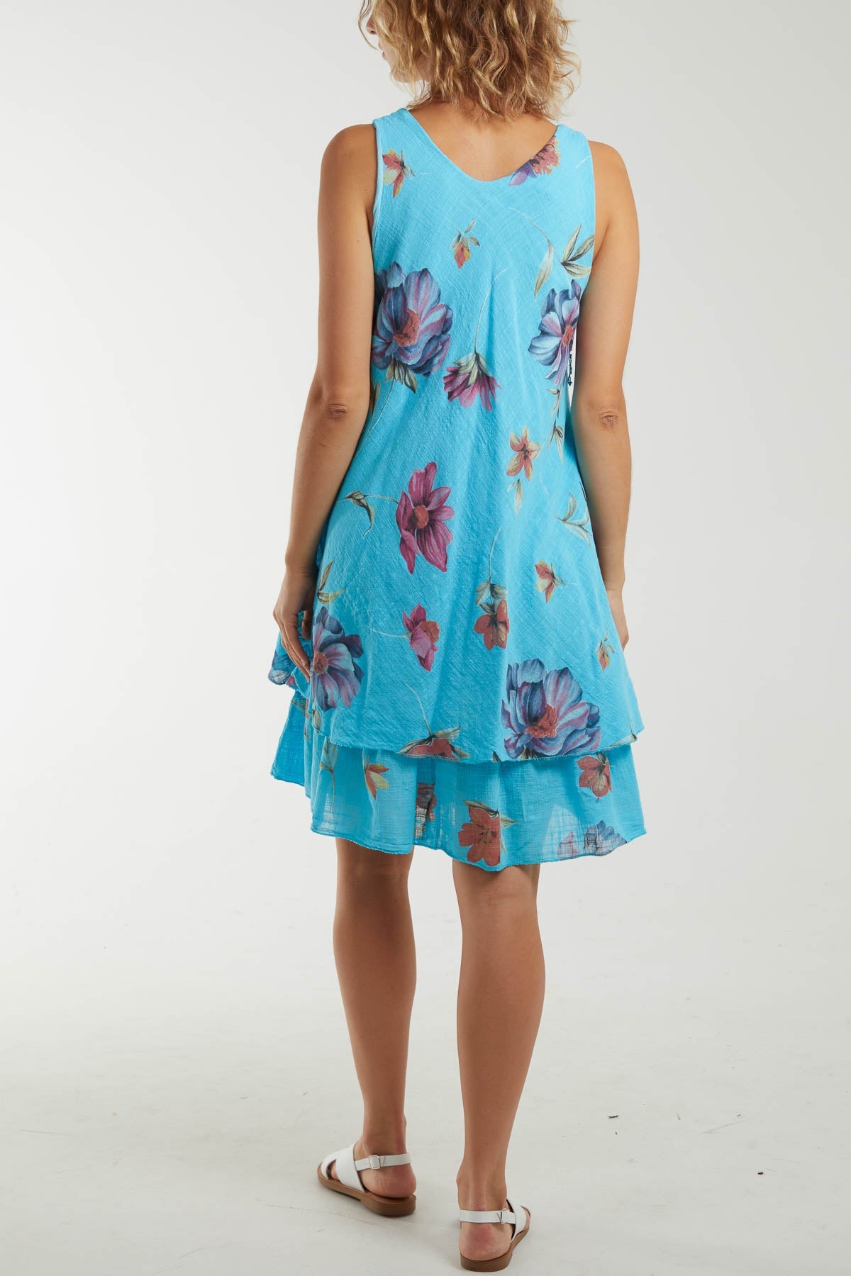 Floral Double Layer Sleeveless Dress Dresses WearAll
