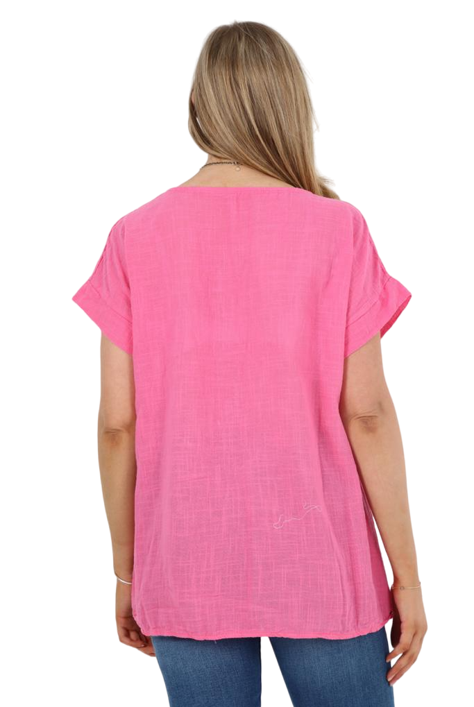 Italian Short Sleeve Necklace Top Tops WearAll