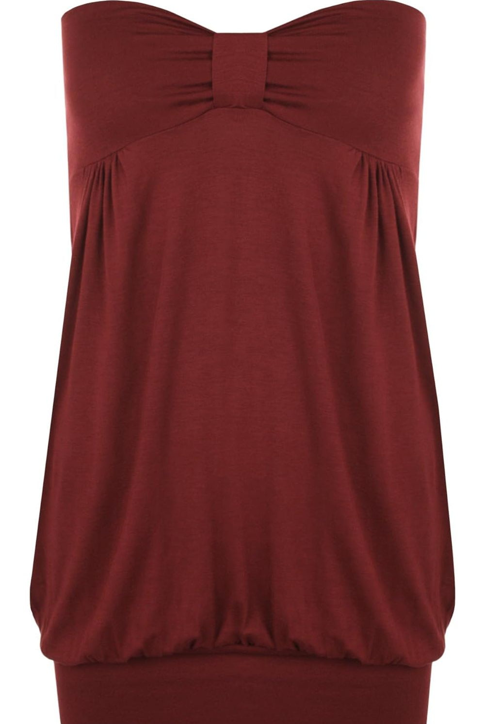 Long Boob Tube Strapless Top Tops WearAll Wine 8-10