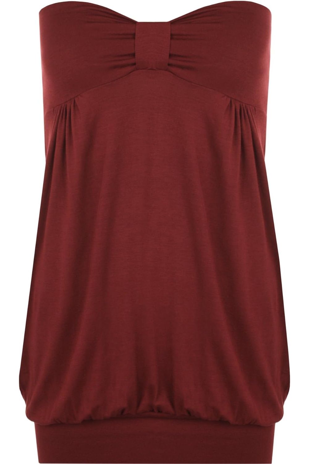 Long Boob Tube Strapless Top Tops WearAll Wine 8-10