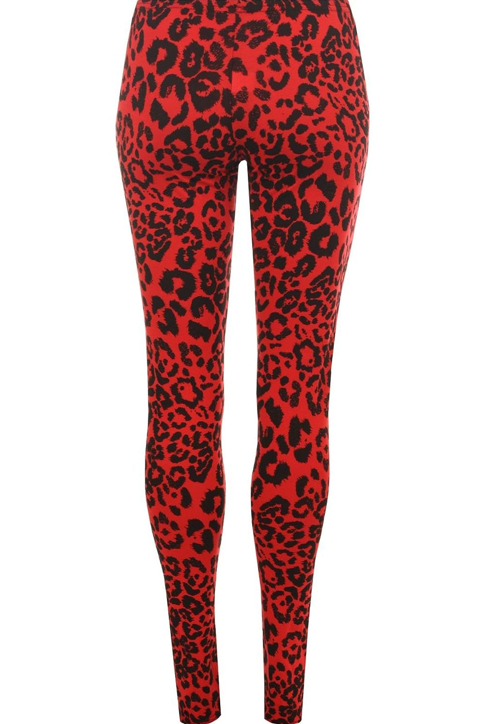 Red Leopard Print Leggings Leggings WearAll