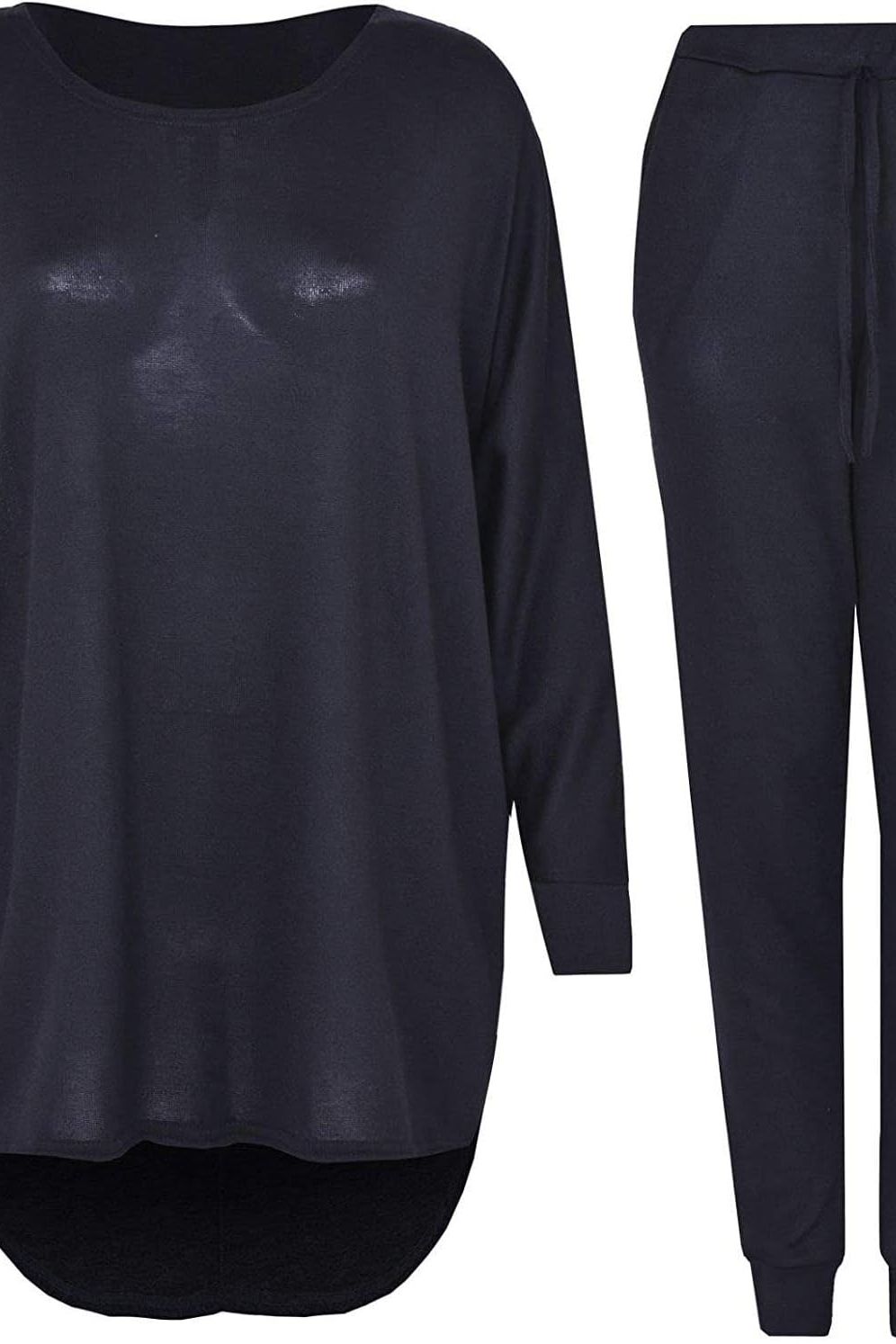 Dip Hem Top And Joggers Loungewear Tops WearAll