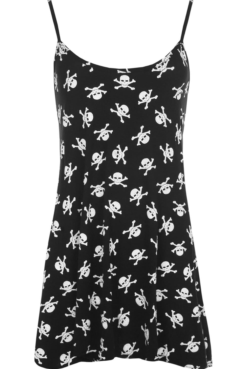 Skull Bones Pirate Print Swing Vest Top Tops WearAll