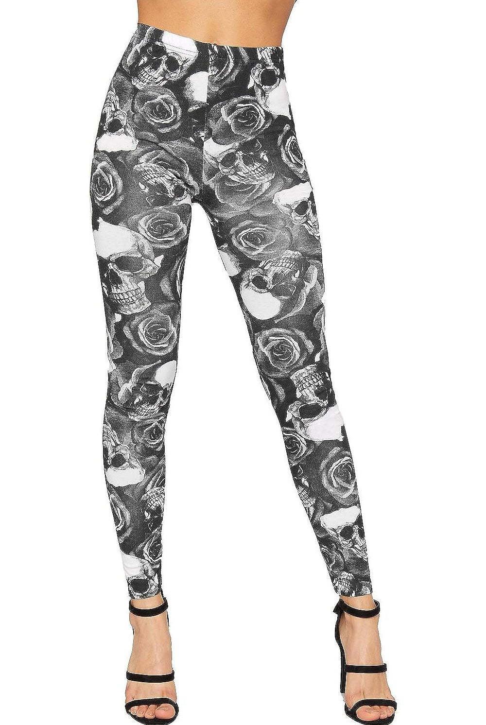 Plus Size Skull Pirate Print Leggings Leggings WearAll 16-18 Skull Pirate Print