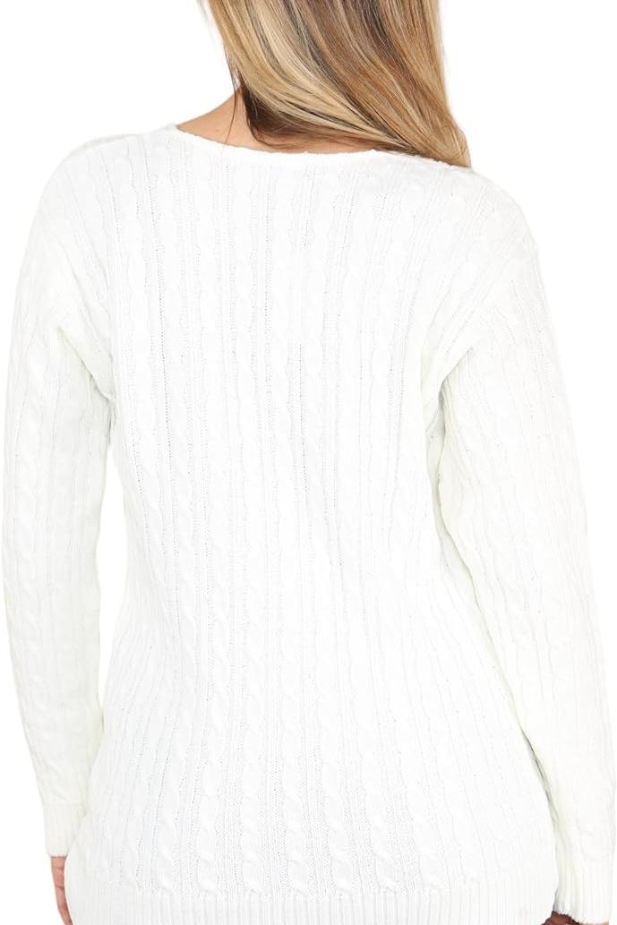 Plus Size Cable Knitted Sweater Top Tops WearAll