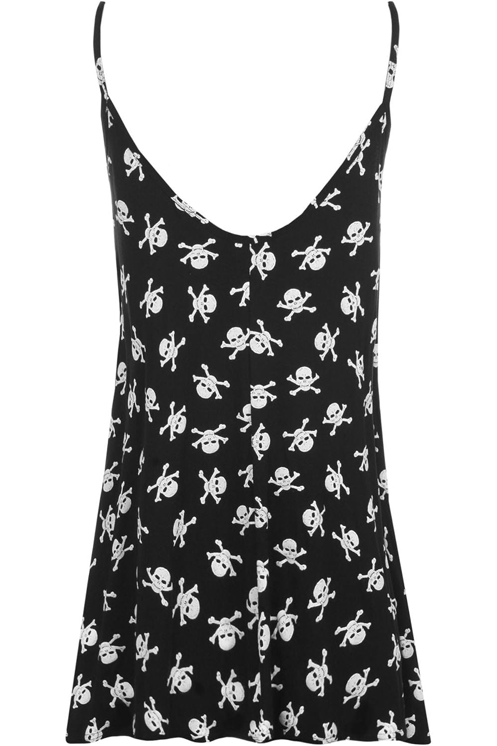 Plus Size Skull Bones Print Strappy Dress Vest Top Dress WearAll