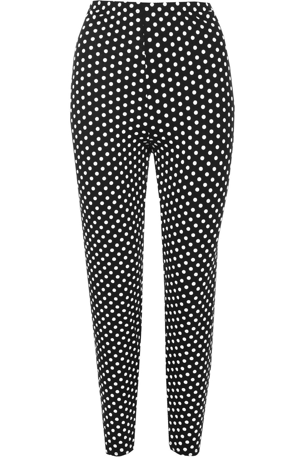 Plus Size Black Polka Dot White Spot Leggings Leggings WearAll