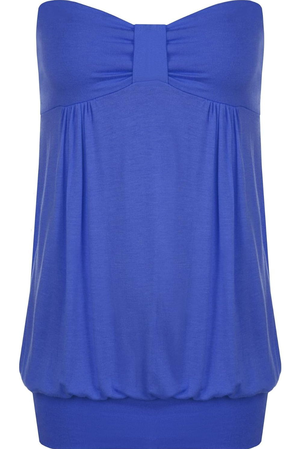 Long Boob Tube Strapless Top Tops WearAll Royal Blue 8-10