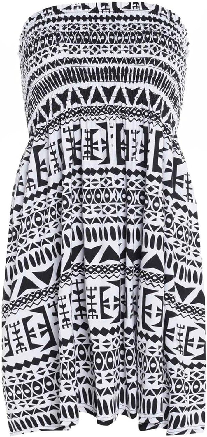 Printed Bandeau Boobtube Sheering Top Top WearAll