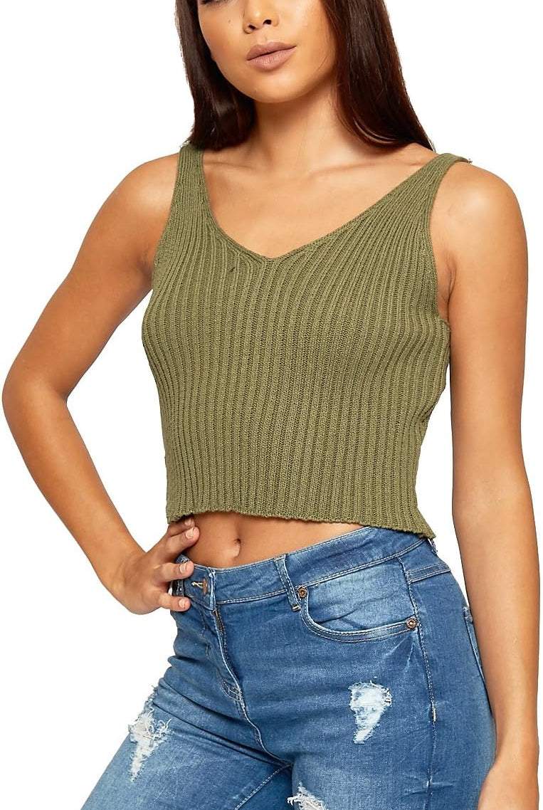 Knitted Bra Vest Top Vests WearAll