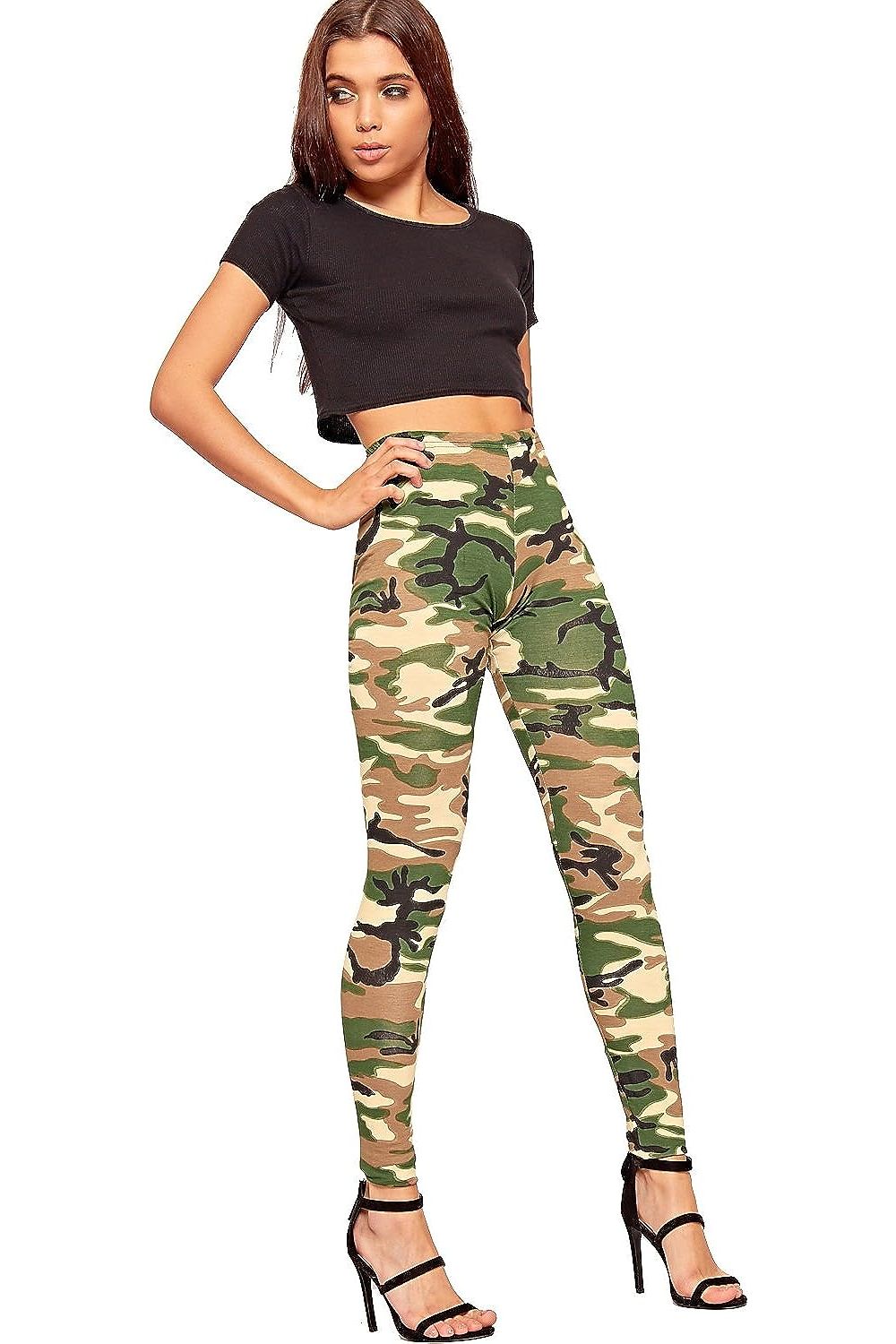 Camouflage Full Length Long Army Leggings Leggings WearAll 8-10 Army