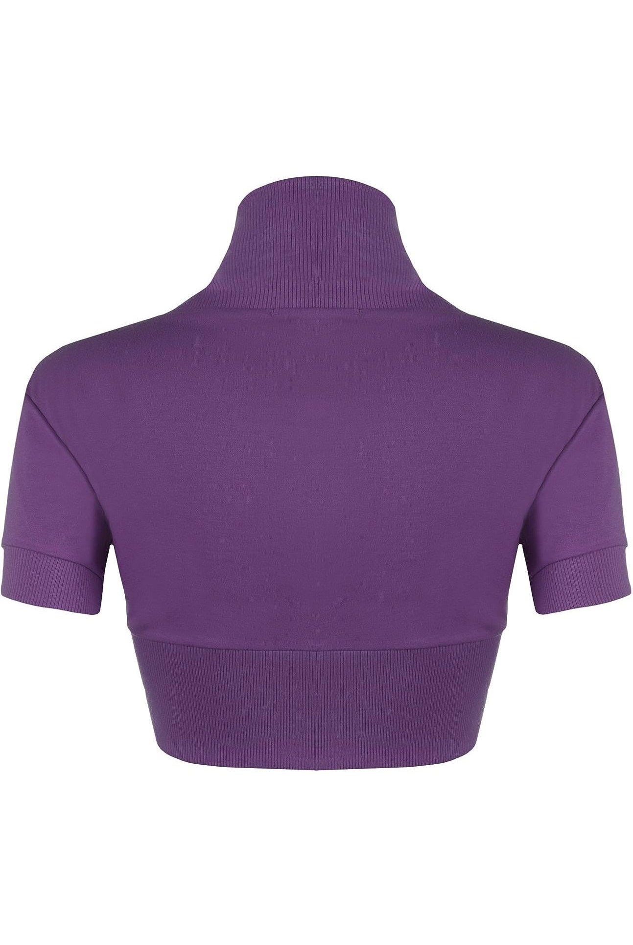 Short Sleeve Ribbed Bolero Shrug Tops WearAll