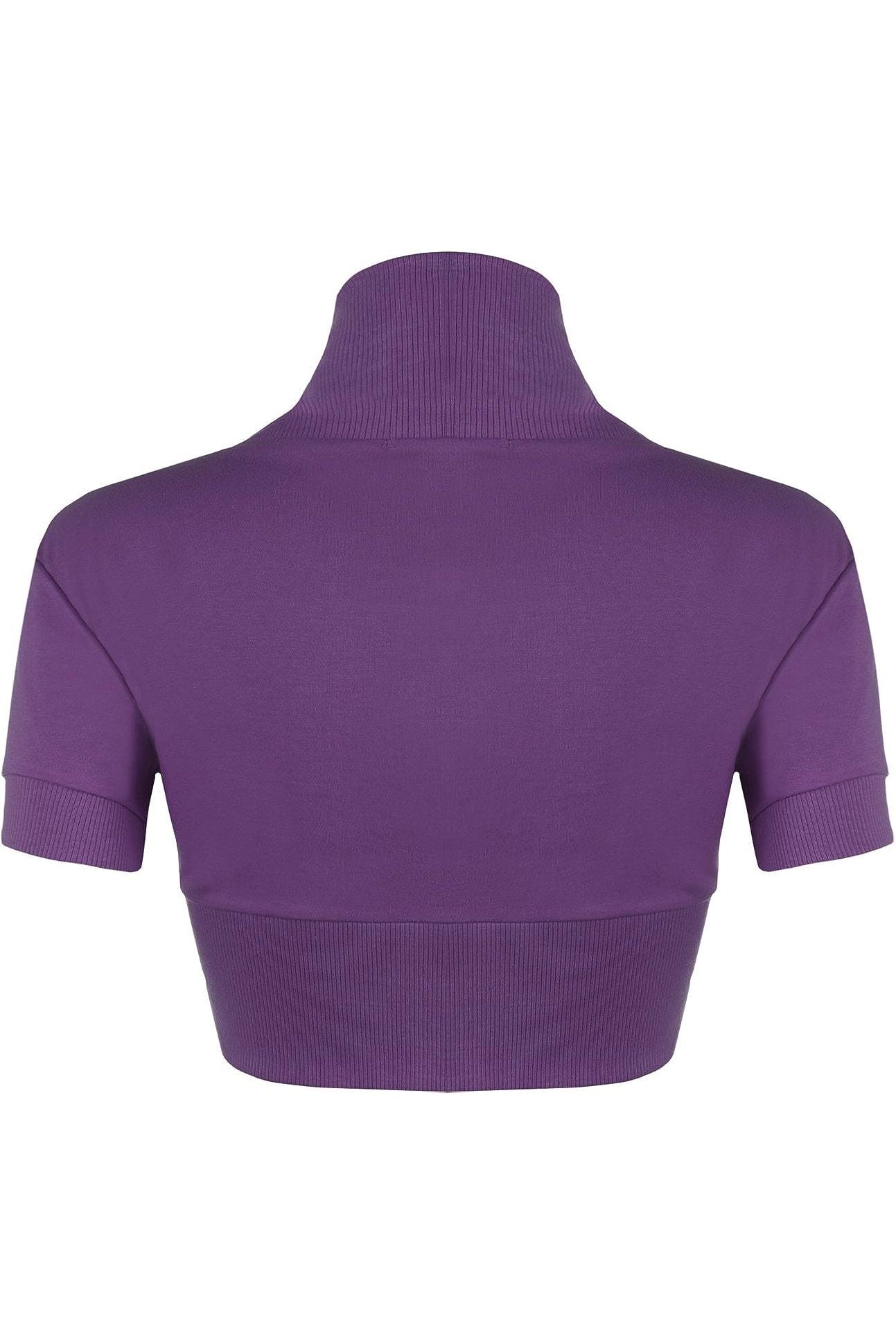 Short Sleeve Ribbed Bolero Shrug Tops WearAll