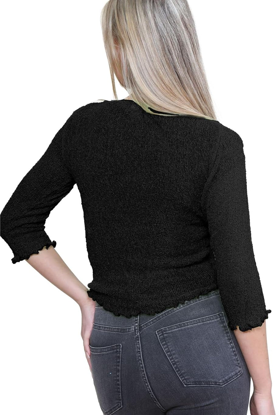 Tie Up Knitted Cropped Bolero Shrug Shrugs WearAll