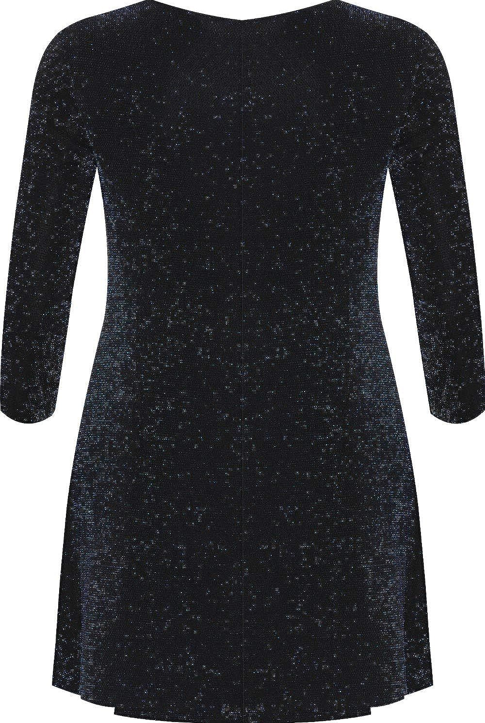 Lurex Sparkle Ladies Glitter Swing Short Dress WearAll