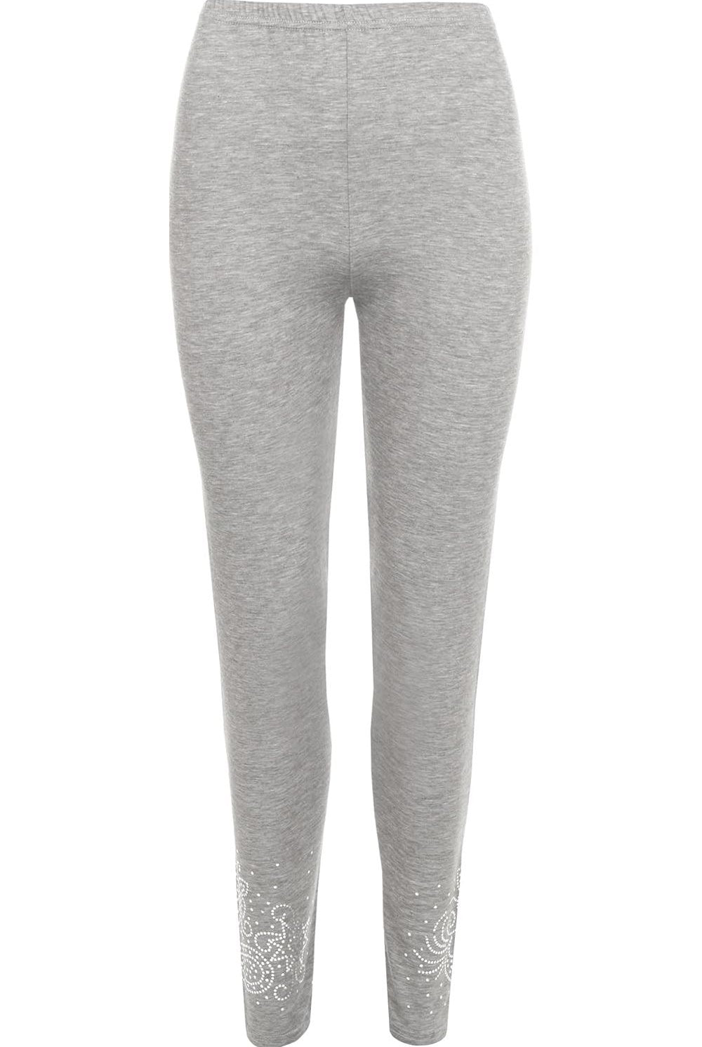 Foil Printed Leggings Leggings WearAll Grey 12-14