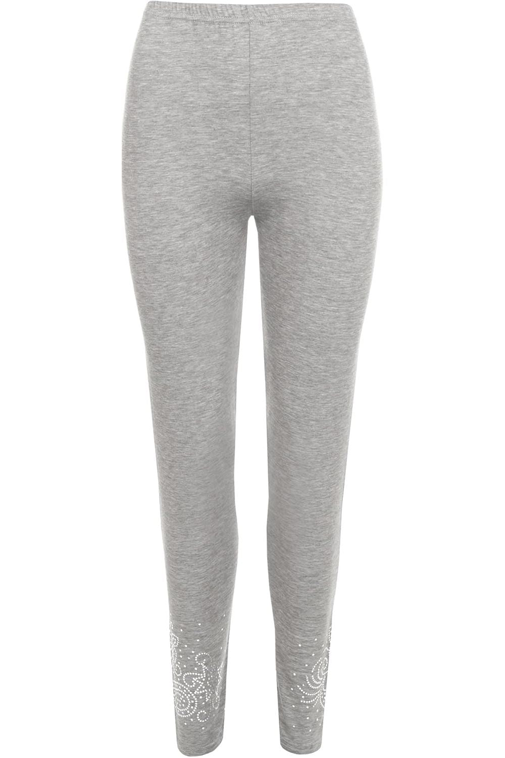 Foil Printed Leggings Leggings WearAll Grey 12-14