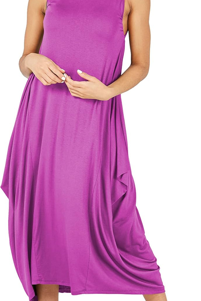 Lagenlook Parachute Dress Dresses WearAll Purple One Size Fits (10-20)