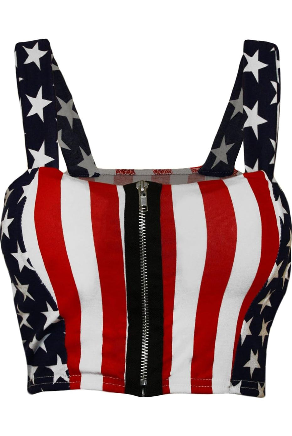 Army Camouflage Print Zip Boobtube Crop Top BraTop WearAll USA 8-10