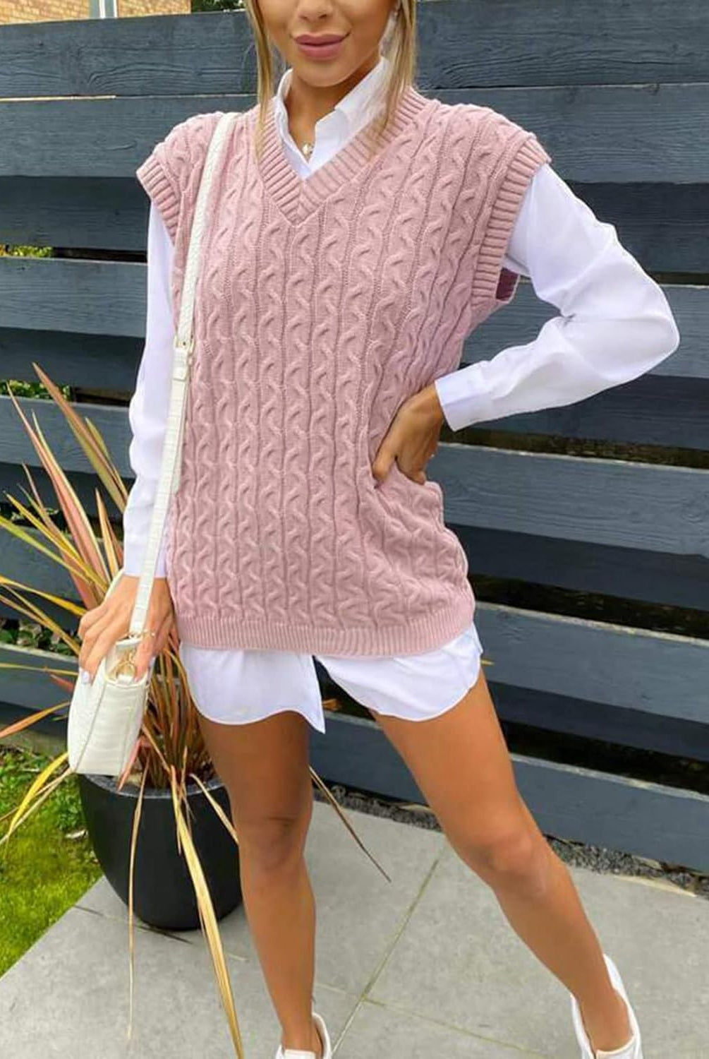 Cable Knit Tank Top Jumper WearAll