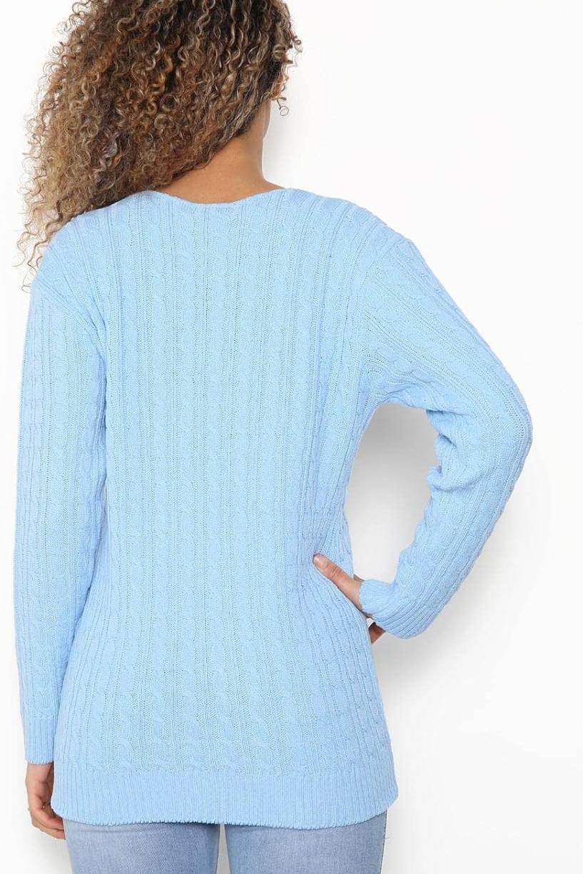 Plus Size Cable Knitted Sweater Top Tops WearAll