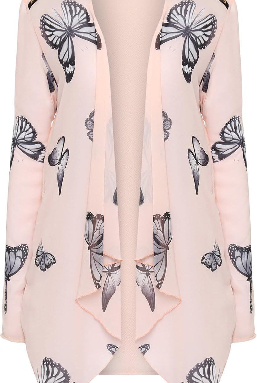 Chiffon Butterfly Print Sheer Cardigan Top cardigan WearAll