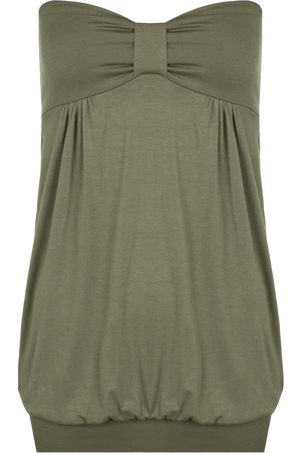 Long Boob Tube Strapless Top Tops WearAll Khaki 8-10