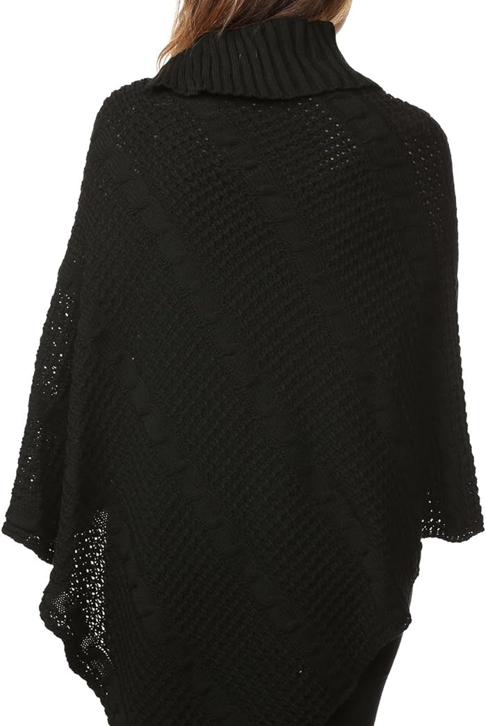 Button Knitted Poncho Knitted Jumper WearAll