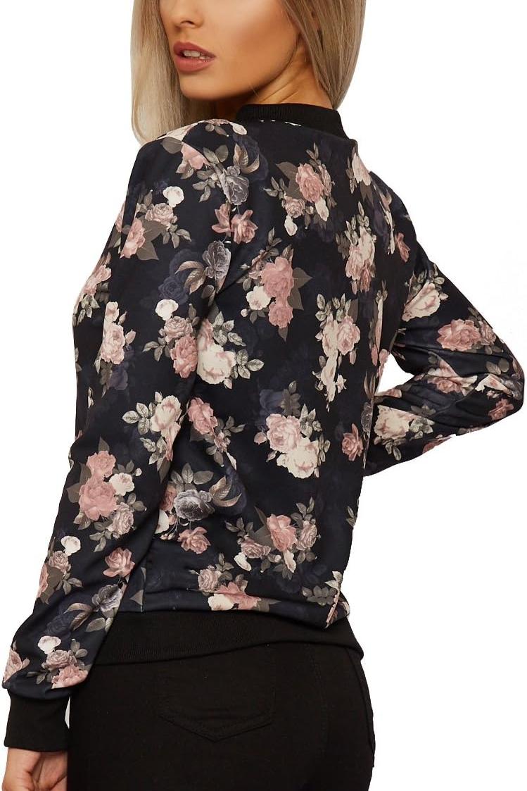 Plus Size Floral Bomber Jacket Rose Print Jacket WearAll