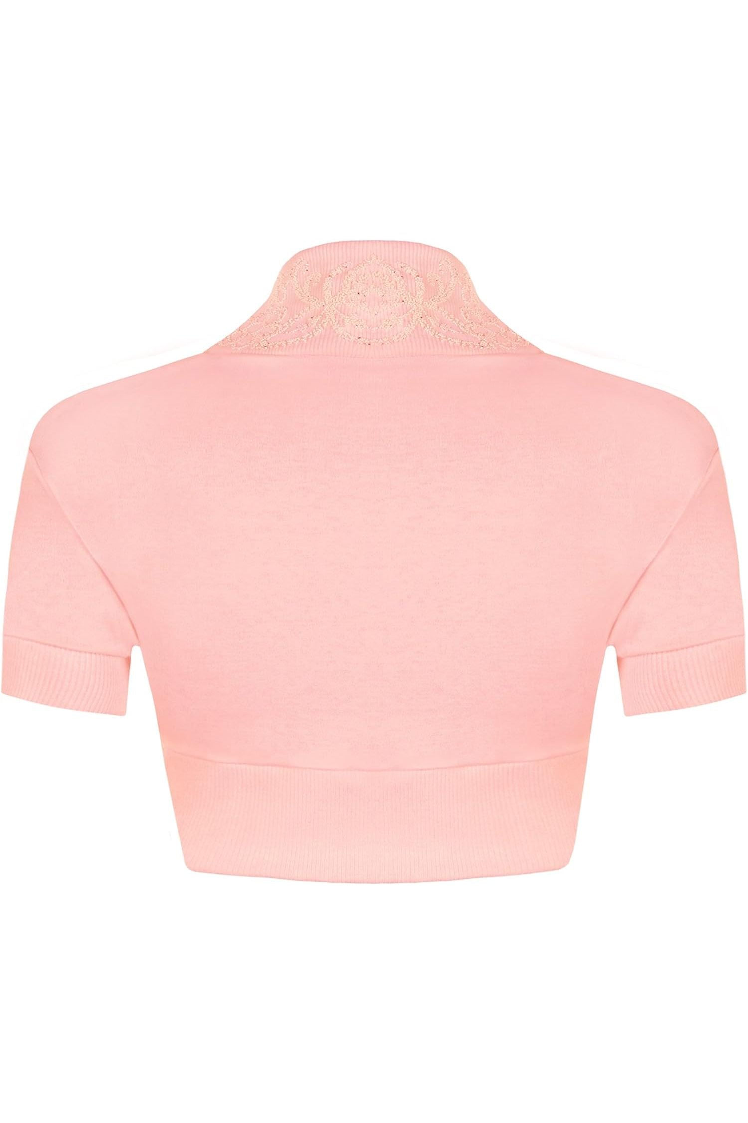 Short Sleeve Beaded Shrug Tops WearAll