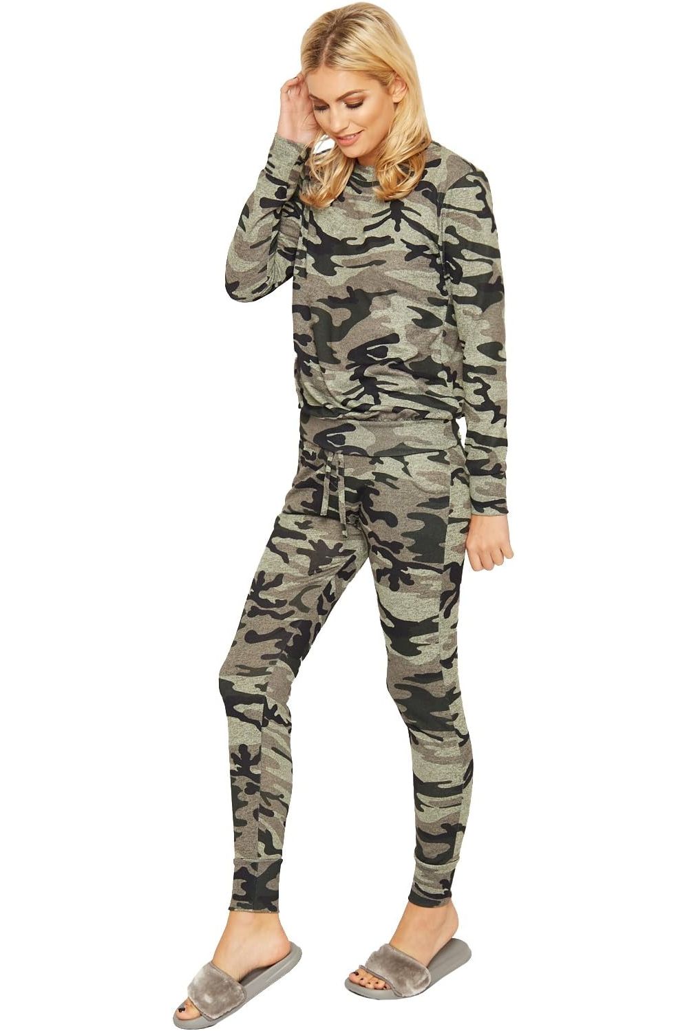 Army Camouflage Print Tracksuit Loungewear WearAll